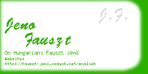 jeno fauszt business card