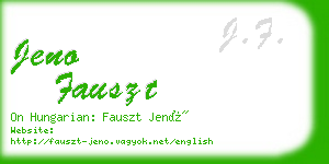 jeno fauszt business card